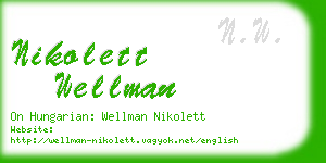 nikolett wellman business card